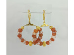Créoles calcite orange/doré Ø 3cm