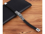 Bracelet tendance en cuir véritable pour hommes 18