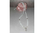 Mala en perles d'aigue marine 6mm fleur de lotus