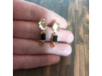 Boucles d’oreilles en verre Crystal Glass banc-noir-orange-doré