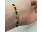 Bracelet jade verte/doré/noir
