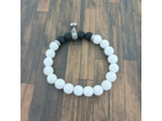 Bracelets de couple pierre de lave blanc/noir