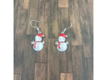 Boucles d'oreilles bonhomme de neige émaillé