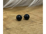 Puce d'oreilles Onyx argent