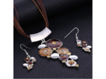 Collier bohème en émail marron
