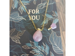 Collier bouteille de parfum améthyste/doré