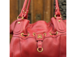 Sac à main en cuir carmin style bourse Arthur & Aston