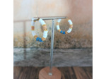 Anneaux Heishi blanc/beige/bleu