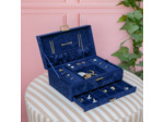 Maison Scarlett Boîte à Bijoux Denise En Velours Bleu Marine