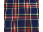 Tissu tartan bleu roi