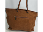 Farfouillette Velours Sac Shopping Avec Pochette En Velours Camel