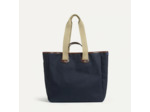 Bleu de Chauffe Cabas Musette Cuir Et Toile Meline Marine bm