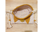 Sac à dos Pochon pour enfant, modèle Lapinou, Moutarde et rose