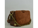 Mila Louise Mama T Sac Trotteur Cuir irisé et mouton Cognac
