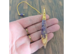Pendule orgonite Améthyste et feuille d'or