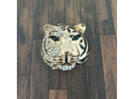 Broche émail et strass tête de tigre