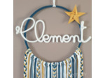 Attrape rêves personnalisable prenom, bleu, jaune, blanc