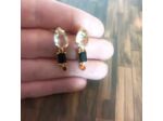 Boucles d’oreilles en verre Crystal Glass banc-noir-orange-doré
