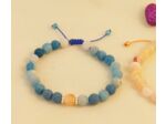 Bracelet couple agate bleu et orange givrée