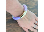 Bracelet tube violet rose blanc doré 36mm