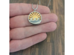 Collier en acier inoxydable sculpté vague soleil