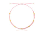 Bracelet carte "Joyeux anniversaire" Miyuki Rose/doré