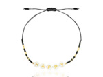 Bracelet carte "Joyeux anniversaire" HAPPY noir-doré