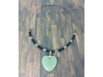Collier Jade/aventurine/hématite/noir cœur