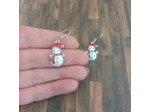 Boucles d'oreilles bonhomme de neige émaillé