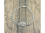 Bracelet- chaîne plume en acier inox