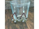 Boucles d'oreilles cuir et pierres naturelles 2