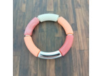 Bracelet tube tons rose blanc argenté 36mm