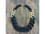 Collier gros maillons noir/doré