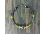 Bracelet en perles naturelles argenté
