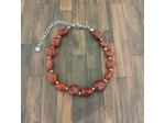Bracelet Jaspe rouge argenté