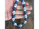 Collier grosses perles bleu