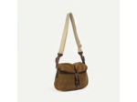 Bleu de Chauffe Sac Musette XS Cuir Velours Tabac