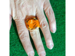 Bague orange en ivoire végétal
