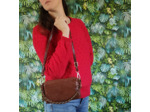 Mila Louise Mama XS BB Petit Sac Trotteur Cuir Résille Cognac
