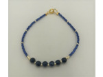 Bracelet jade bleu/doré