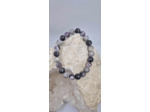 Bracelet amethyste chevrons et larvikite agate OLPA1076