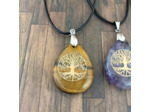 Pendentifs en pierres naturelles sur cordon noir
