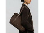 Lancaster Velvet Emma Grand Sac Porté Epaule 518-097 Aspect Suédine Marron