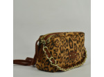 Mila Louise Mama LP1 Sac Trotteur Toile léopard Cognac