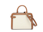 Le Tanneur Emilie Petit Sac À Main En Toile et Cuir Signature T Naturel Tan