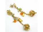 Boucles d'oreilles chaînes et perle Murano – Salvia