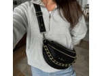 Mila Louise Petra GR Sac Banane Cuir Effet Grainé Noir