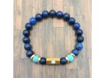 Bracelet œil porte bonheur Lapis lazuli/Turquoise