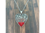 Pendentif arbre de vie résine/pierres naturelles cœur 6