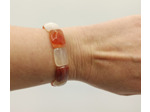 Bracelet pierres rectangulaire agate orange
